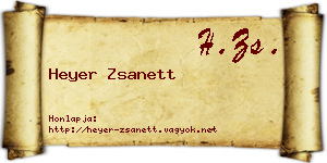 Heyer Zsanett névjegykártya